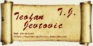 Teofan Jevtović vizit kartica